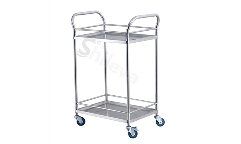 两层器械车SLV-C4001 Treatment-Trolley-with-two-shelves